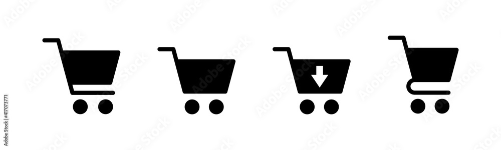 Shopping icons set. Shopping cart icon. Basket icon. Trolley Shopping icons set. Shopping cart icon. Basket icon. Trolley
