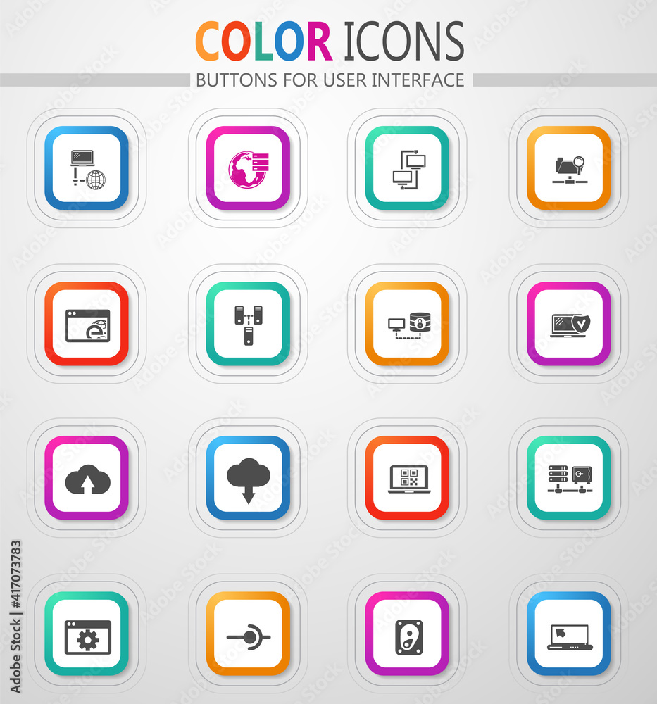 Internet, server, network icons set Internet, server, network icons set