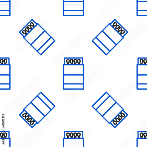 Line Open matchbox and matches icon isolated seamless pattern on white background. Colorful outline concept. Vector.