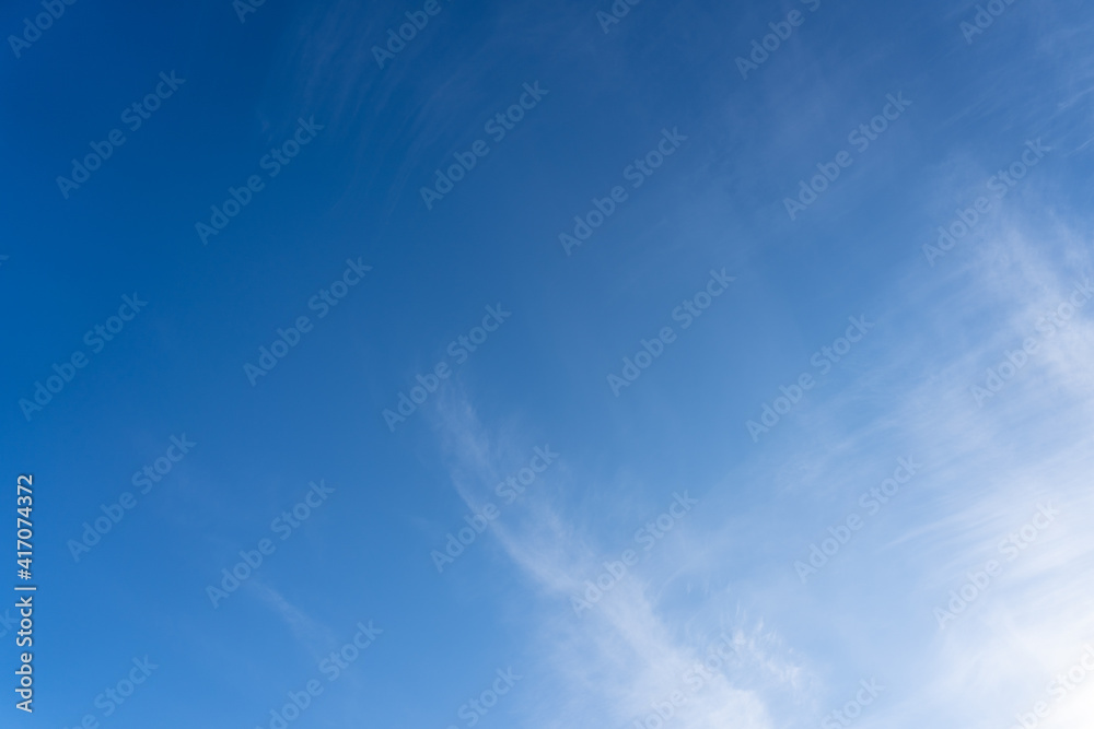 Blue morning sky with cumulus clouds, calm scene Blue morning sky with cumulus clouds, calm scene
