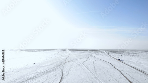 old road in the winter steppe