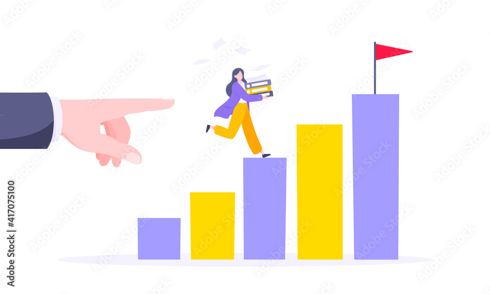 Business mentor helps to improve career and holding stairs steps vector illustration. Mentorship, upskills and self development strategy flat style design business concept. Business mentor helps to improve career and holding stairs steps vector illustration. Mentorship, upskills and self development strategy flat style design business concept.