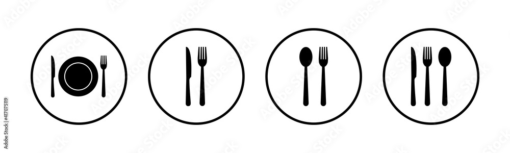 Restaurant icons set.Fork, Spoon, and Knife icon. food icon. Eat Restaurant icons set.Fork, Spoon, and Knife icon. food icon. Eat