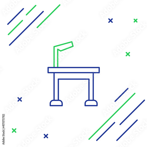 Line Pet grooming table icon isolated on white background. Colorful outline concept. Vector.
