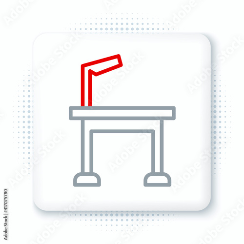 Line Pet grooming table icon isolated on white background. Colorful outline concept. Vector.