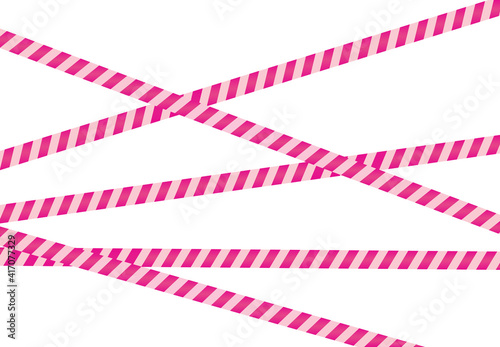 Pink striped tape. vector illustration