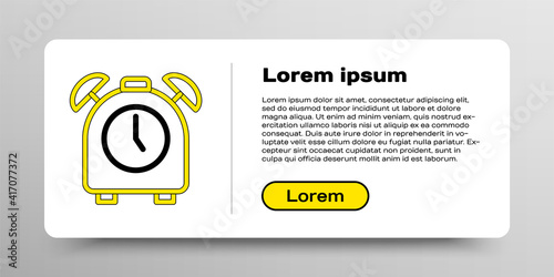 Line Alarm clock icon isolated on white background. Wake up, get up concept. Time sign. Colorful outline concept. Vector.