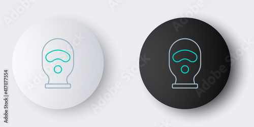 Line Balaclava icon isolated on grey background. A piece of clothing for winter sports or a mask for a criminal or a thief. Colorful outline concept. Vector.