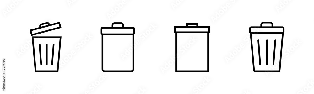 Trash icons set. trash can icon. Delete icon vector Trash icons set. trash can icon. Delete icon vector
