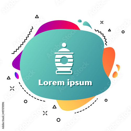 White Funeral urn icon isolated on white background. Cremation and burial containers, columbarium vases, jars and pots with ashes. Abstract banner with liquid shapes. Vector.