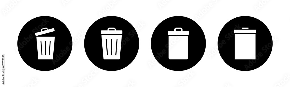 Trash icons set. trash can icon. Delete icon vector Trash icons set. trash can icon. Delete icon vector