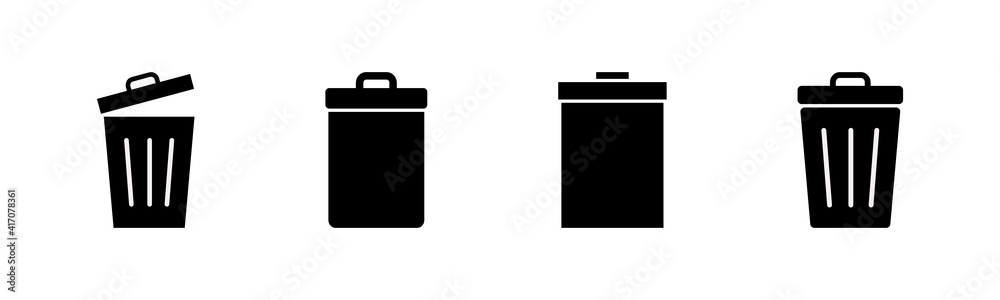 Trash icons set. trash can icon. Delete icon vector Trash icons set. trash can icon. Delete icon vector