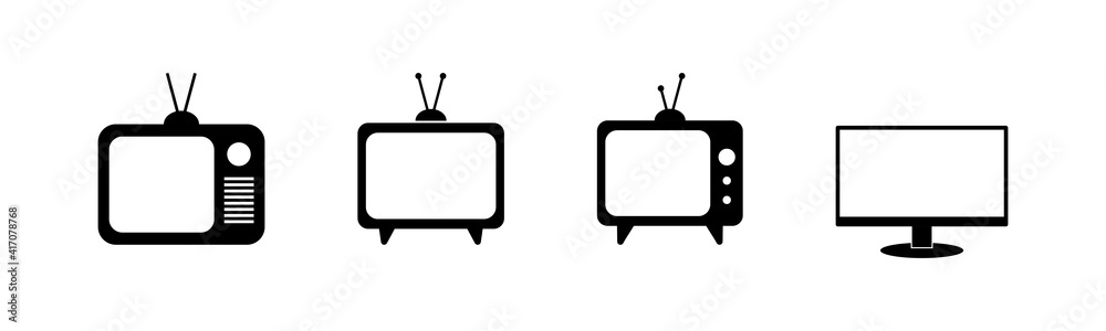 TV vector icons set. Television icon