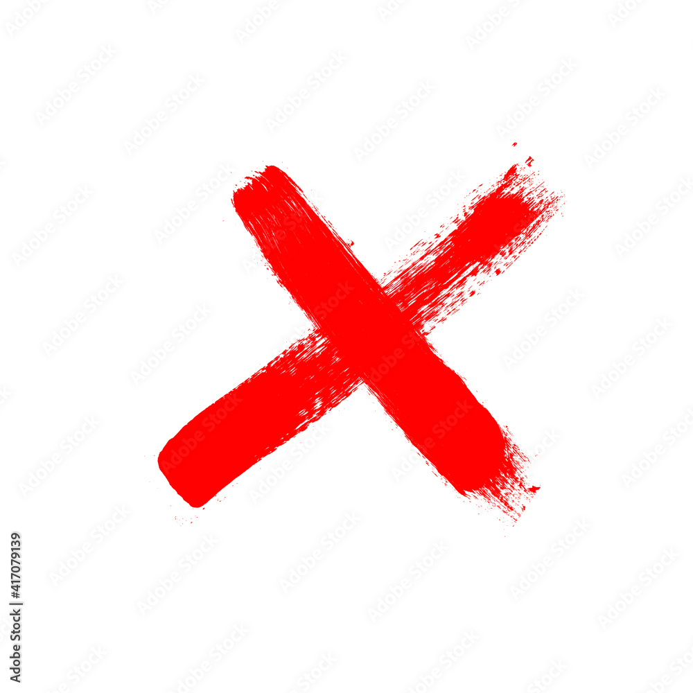 X Marks .Two Red Crossed Vector Brush Strokes. Rejected sign in grunge style. X Marks .Two Red Crossed Vector Brush Strokes. Rejected sign in grunge style.