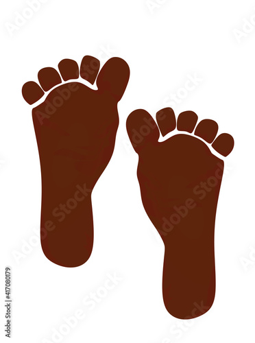 Bare foot print, vector illustration