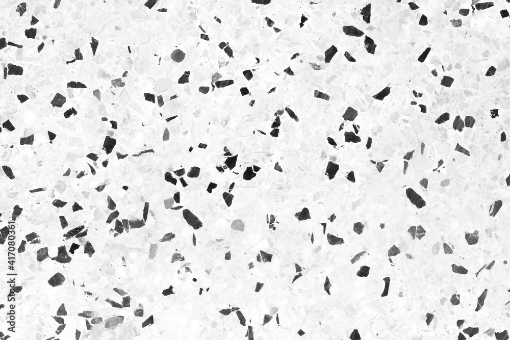 Naklejka Black and gray terrazzo old floor seamless patterns abstract for background