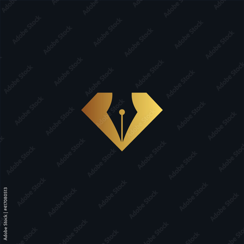 diamond combination education symbol logo graphic vector template