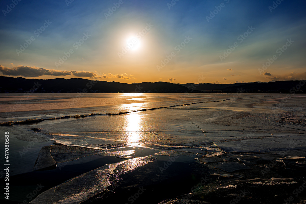 custom made wallpaper toronto digitalSuwa-Lake,Nagano,Japan