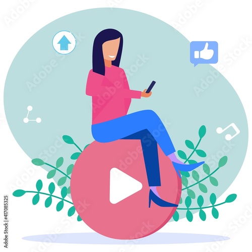 Illustration vector graphic cartoon character of video