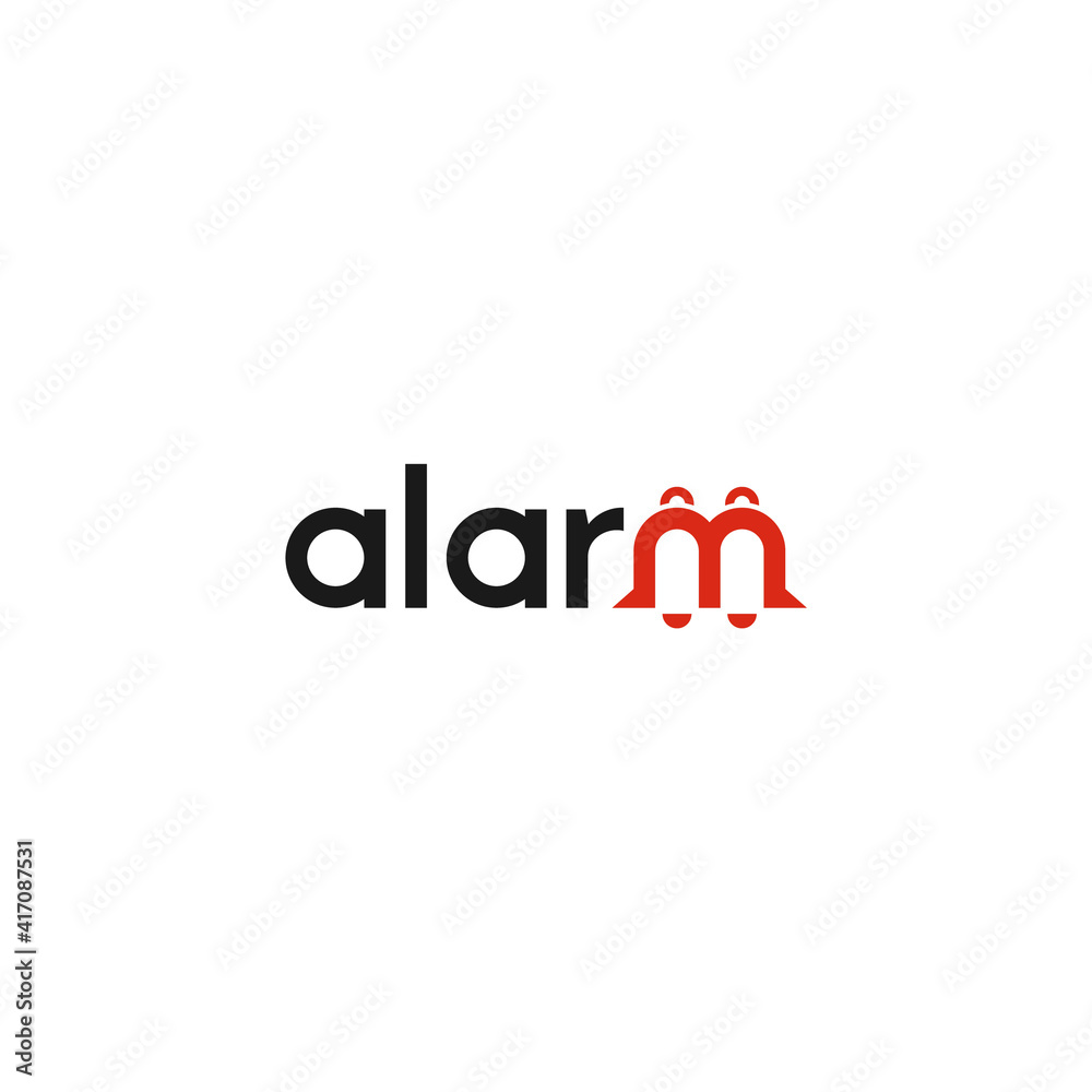 Alarm text, creative logo design.