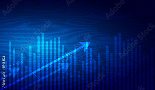 Stock market investment trading graph in graphic concept suitable for financial investment or Economic trends business idea. Vector illustration design