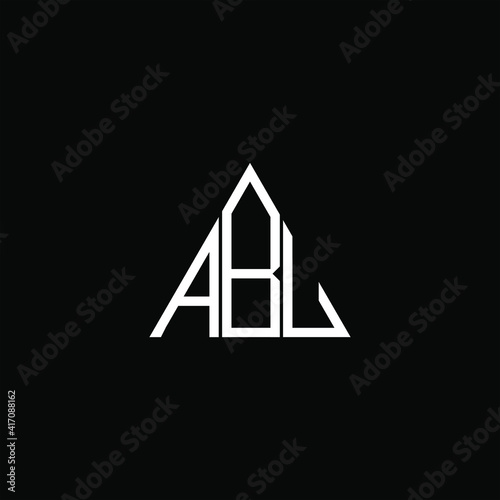 A B U letter logo vector design on black color background. abu monogram