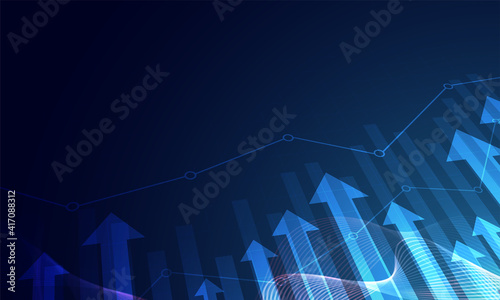 Stock market investment trading graph in graphic concept suitable for financial investment or Economic trends business idea. Vector illustration design photo