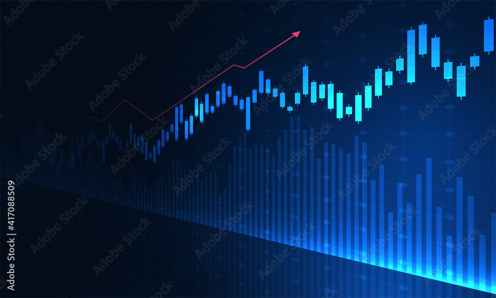 Stock market investment trading graph in graphic concept suitable for financial investment or Economic trends business idea. Vector illustration design