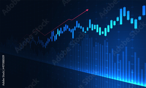 Stock market investment trading graph in graphic concept suitable for financial investment or Economic trends business idea. Vector illustration design