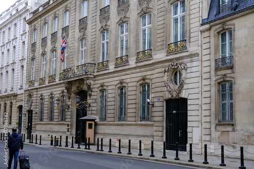 Fototapeta Naklejka Na Ścianę i Meble -  The embassy of the United Kingdom in Paris. february 2021