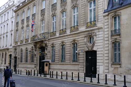 The embassy of the United Kingdom in Paris. february 2021