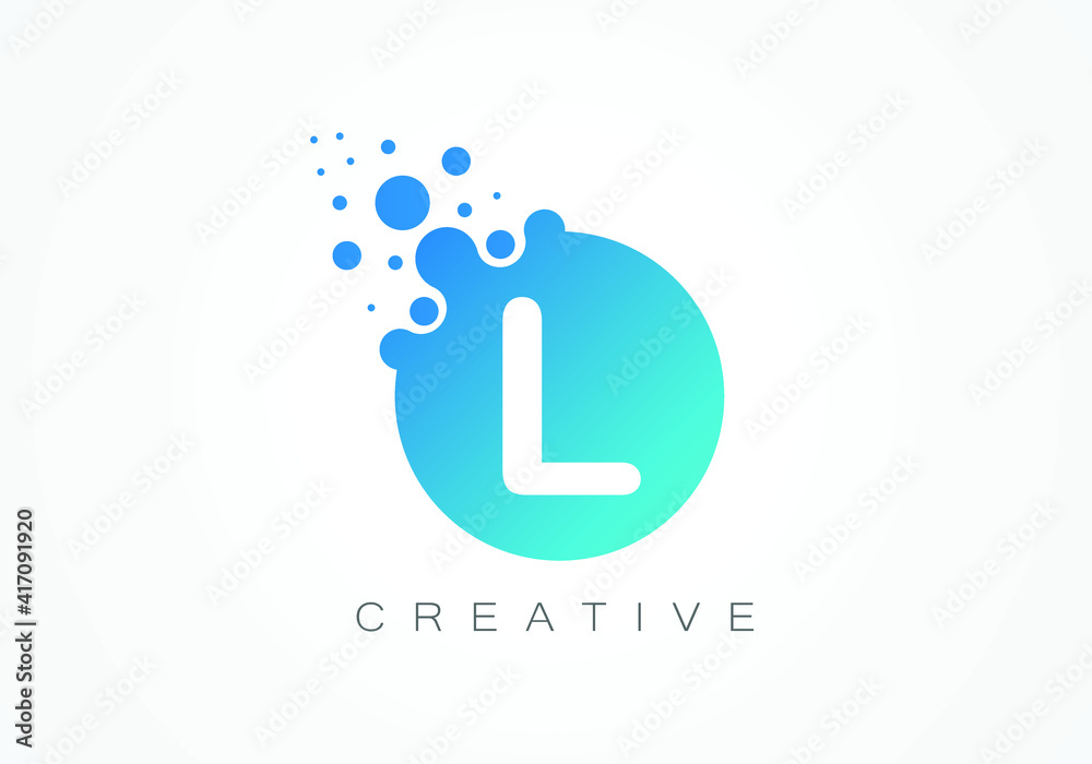 Dots Letter L Logo. L Letter Design Vector with Dots	