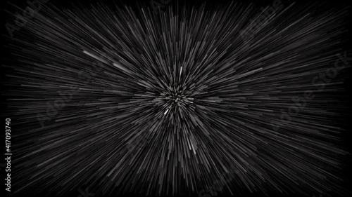 Flying through the galaxy. Star Trek against the backdrop of space. Stars on a black background