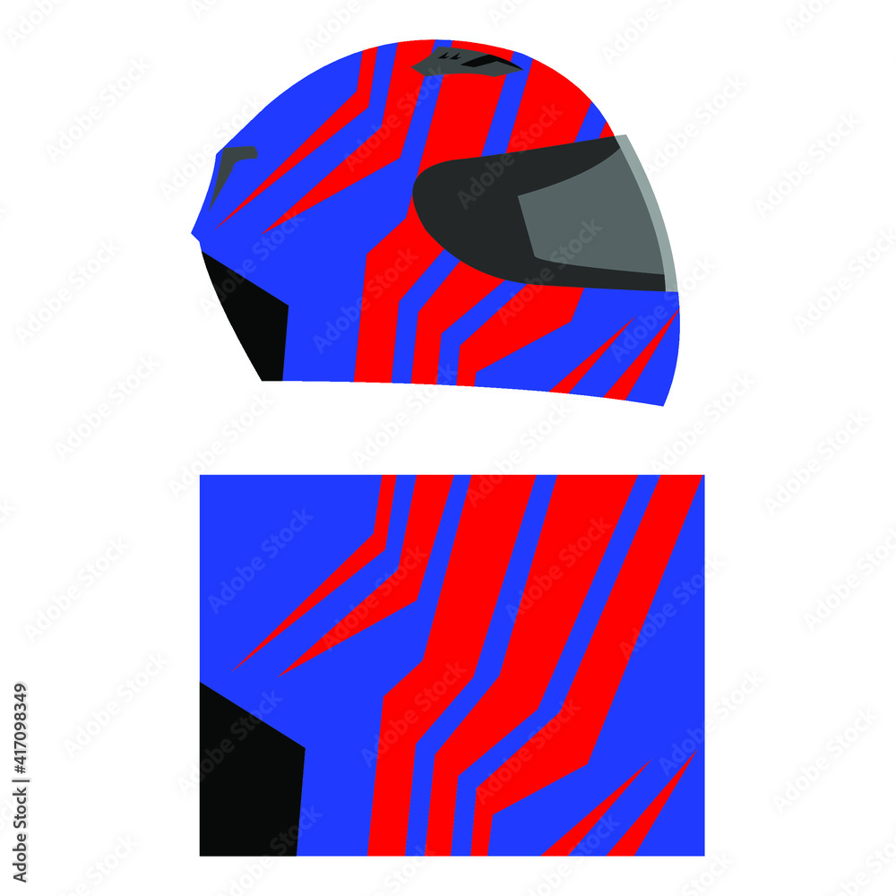 Obraz premium Helmet motorcycle wrap design vector