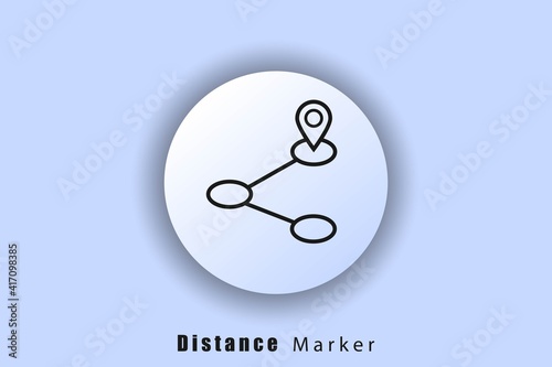 Destination icon. Travel navigation line icon. Location on the map. Track distance. Route location. Vector EPS10