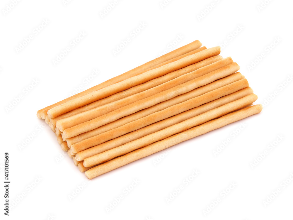 Breadsticks or grissini isolated on white
