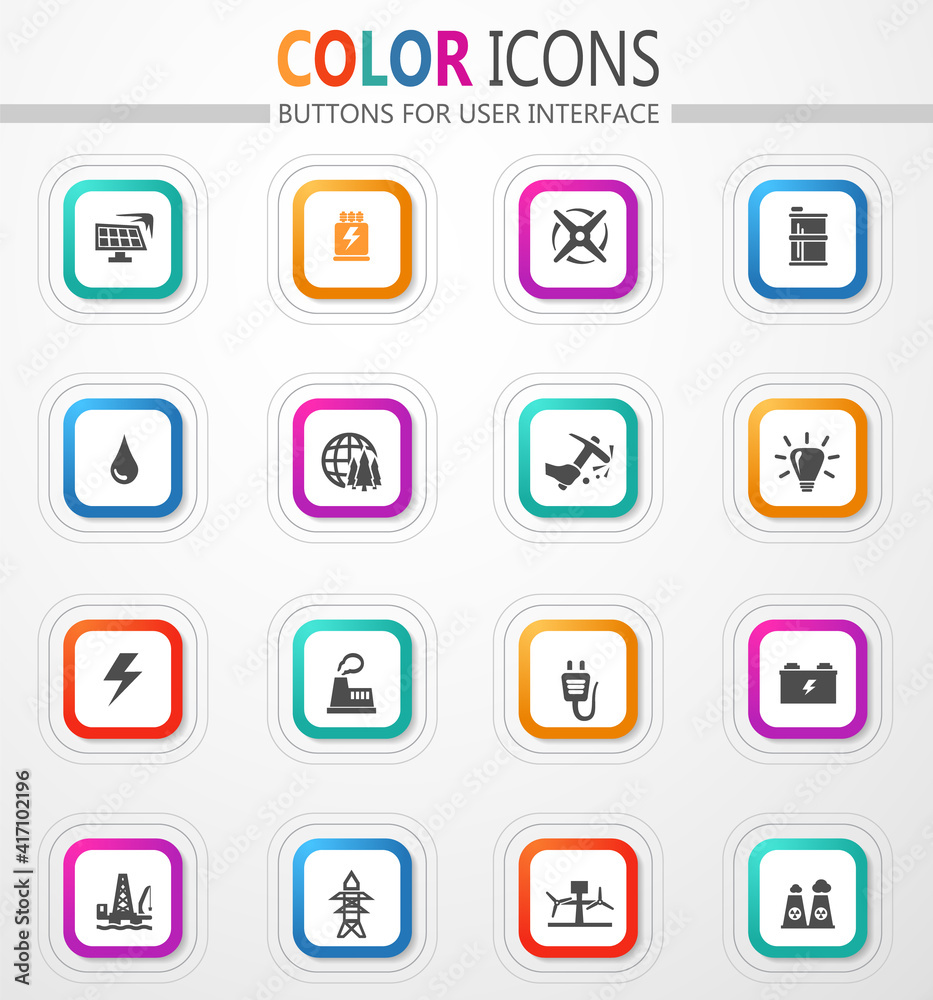 Alternative energy and power generation icon set Alternative energy and power generation icon set