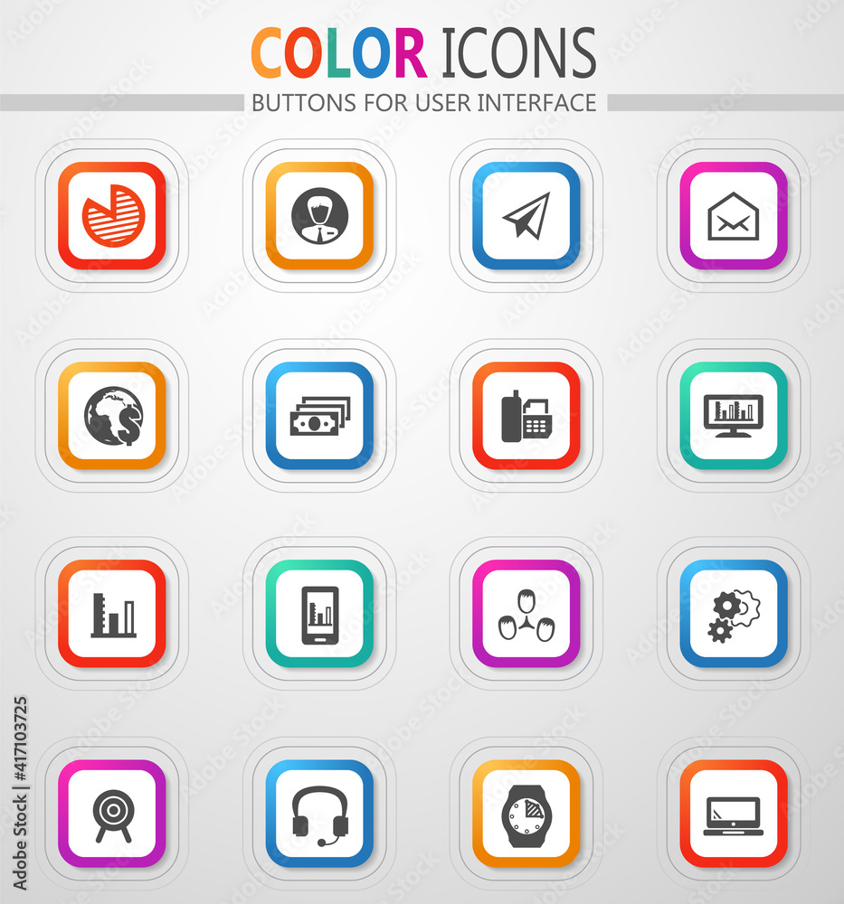 Management icon set Management icon set