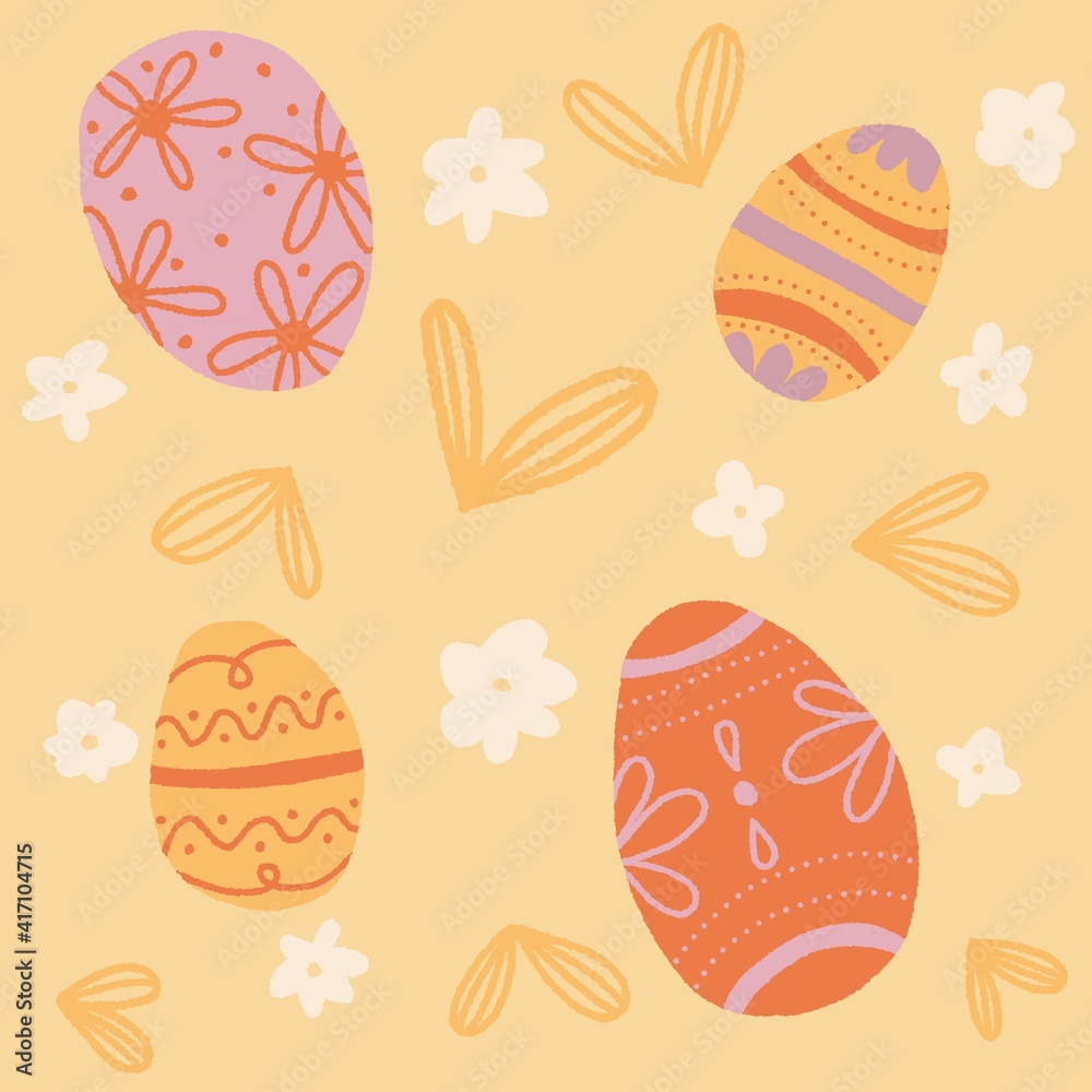 Hand drawn easter egg pattern. Easter egg with flowers and leaf-shaped hearts. Good for t-shirts, mugs, prints, greeting cards, tote bags. Creative collage Hand drawn easter egg pattern. Easter egg with flowers and leaf-shaped hearts. Good for t-shirts, mugs, prints, greeting cards, tote bags. Creative collage