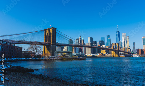 Photography Brooklyn Bridge Details and Manhattan Skyline