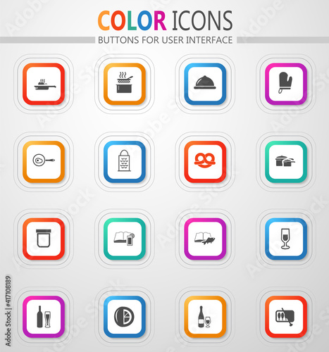 Food and kitchen icons set