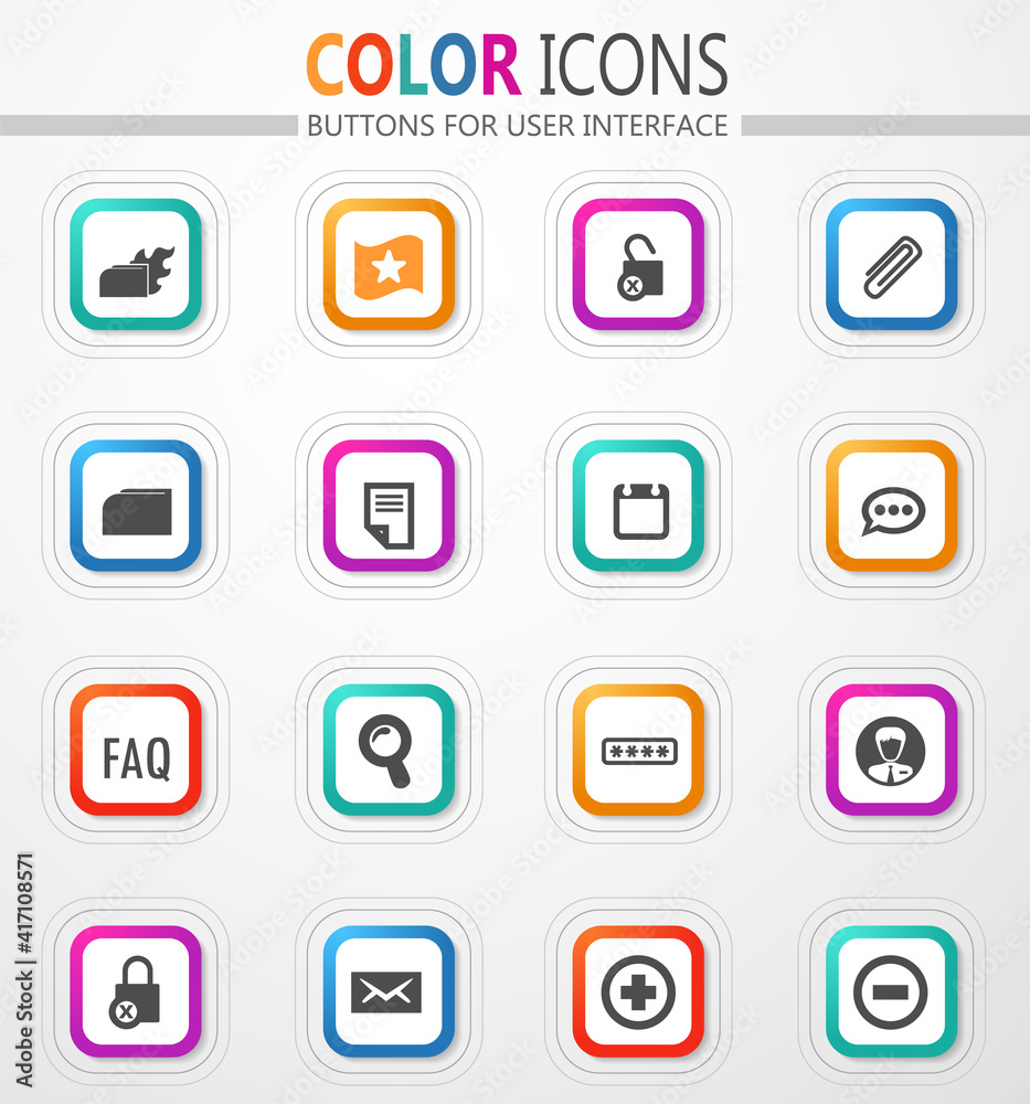 Forum interface icons set Forum interface icons set