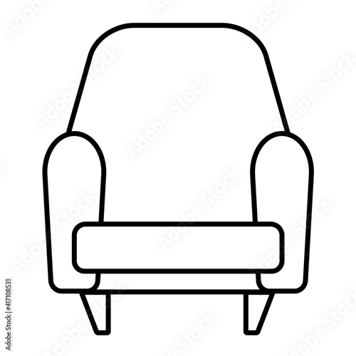 icon of chair furniture vector illustration black ine 