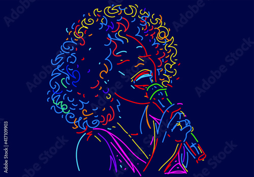 Jazz singer vector illustration