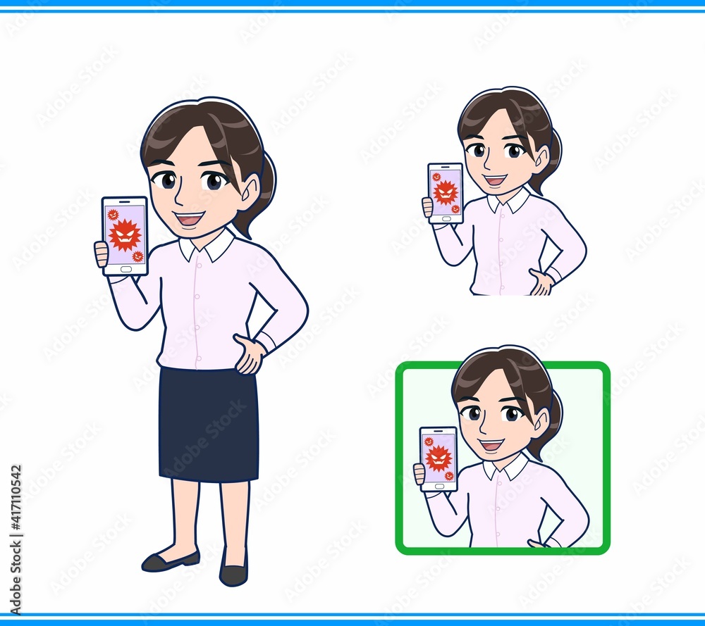 ピンクのYシャツを着た女性