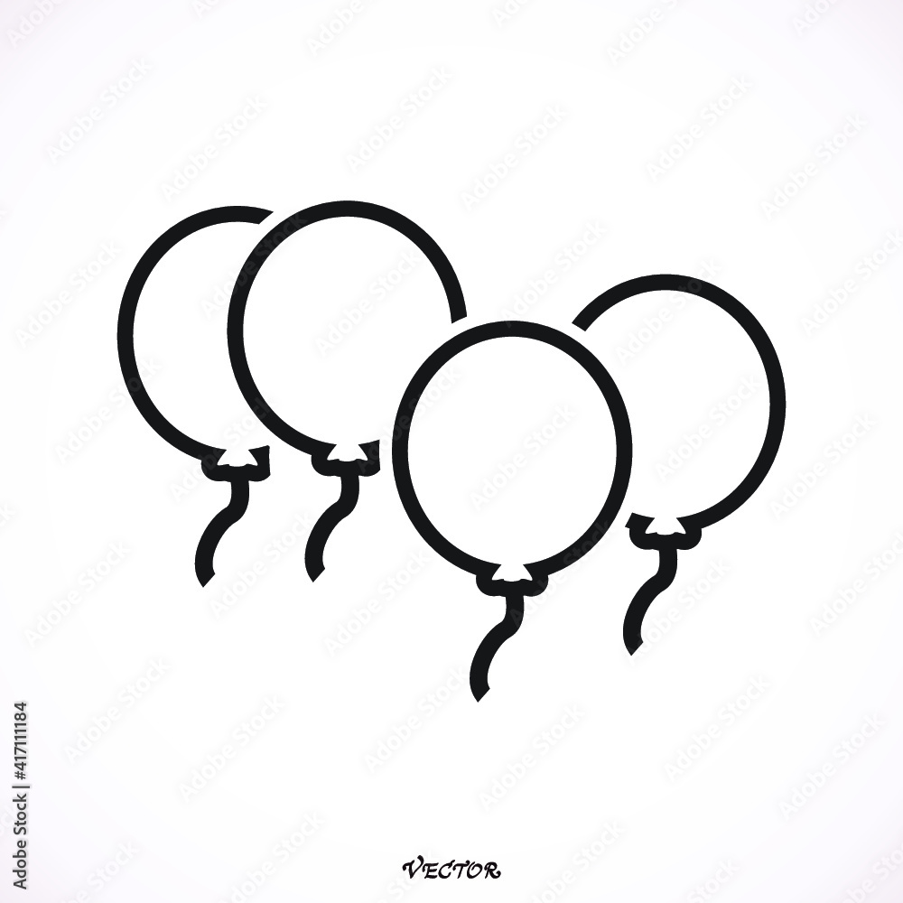 five balloon icon. Party decoration symbol. Inflatable object for celebration sign. five balloon icon. Party decoration symbol. Inflatable object for celebration sign.