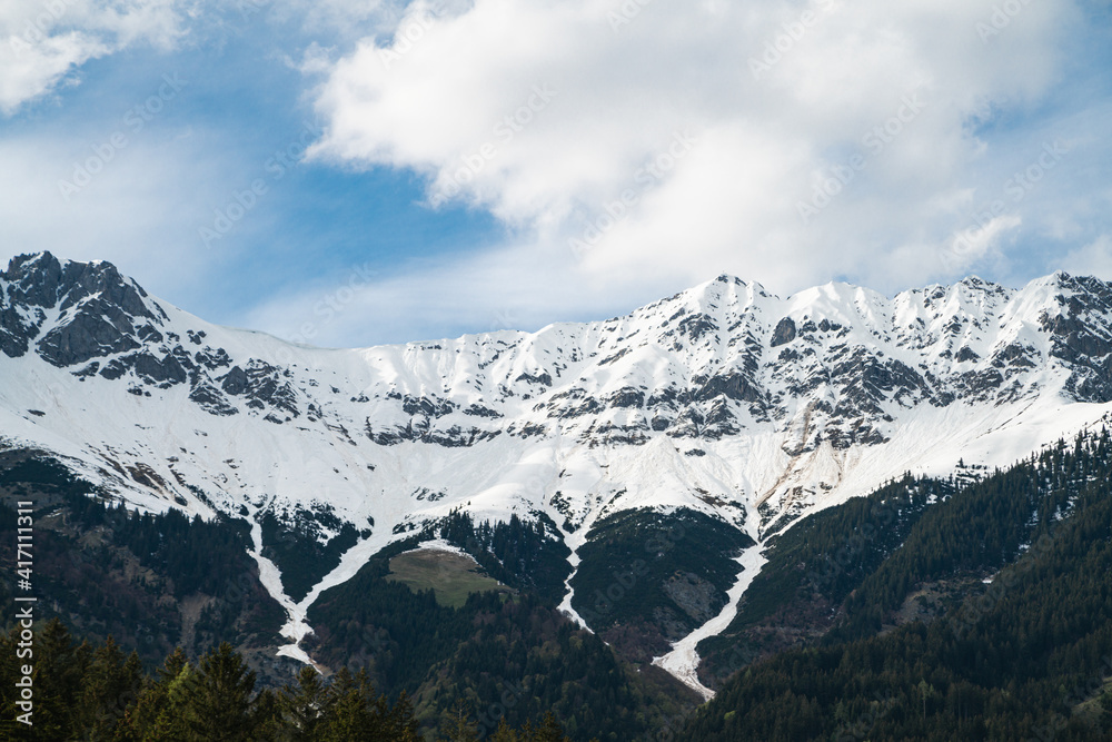 Beautiful snow capped mountains with European Alps Beautiful snow capped mountains with European Alps