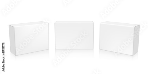 3D White Clear Mini Boxes Packaging Isolated