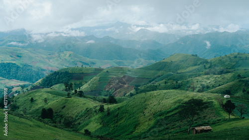 High valley with agriculture in Thailand