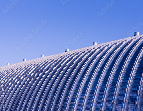 The surface of a industrial metal roof. Abstract background